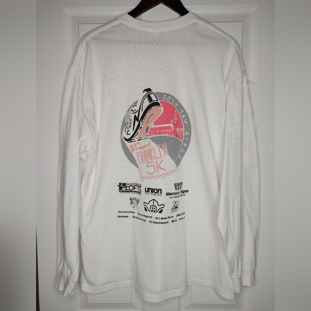 BREAST CANCER ZETA TAU APLHA WALK LS T-SHIRT, WHITE XL